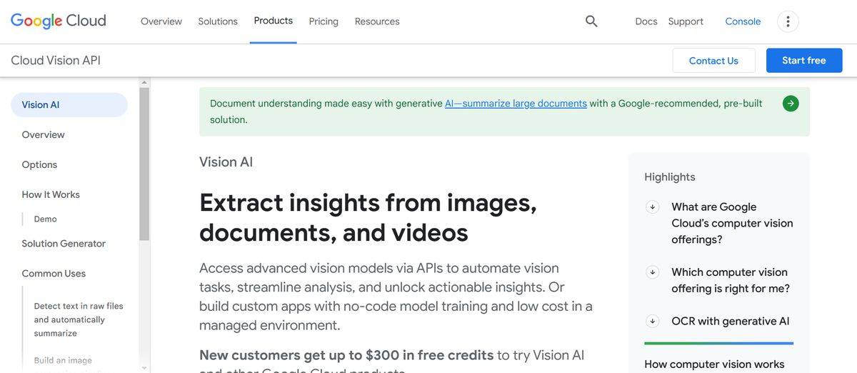 Google Cloud Vision AI